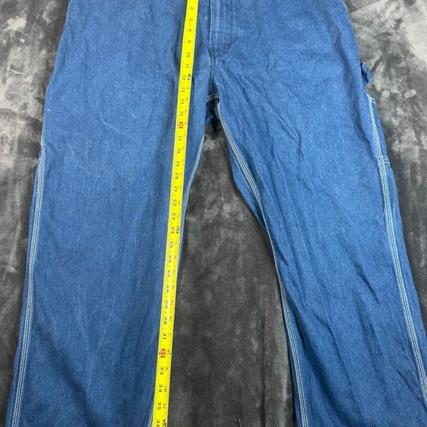 Men’s Big Smith Denim Overalls Size 46x30 Blue Workwear Carpenter Bibs#142