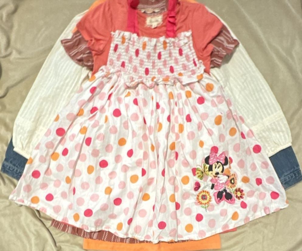 Girl size 7-10 lot of 6 items. Levi jacket, CK dress 1