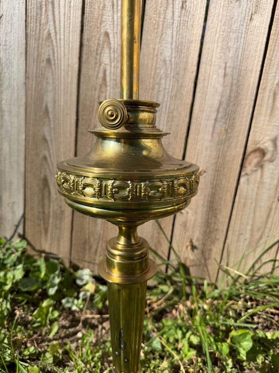 Rembrandt Brass Torchiere Table Lamp Milk Glass Pair 3