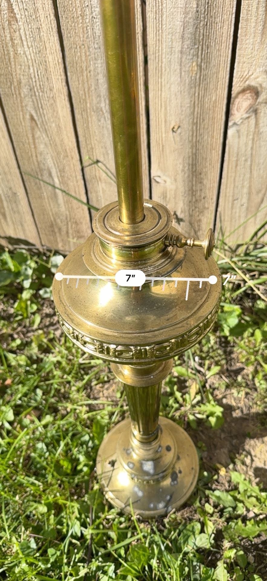 Rembrandt Brass Torchiere Table Lamp Milk Glass Pair 15