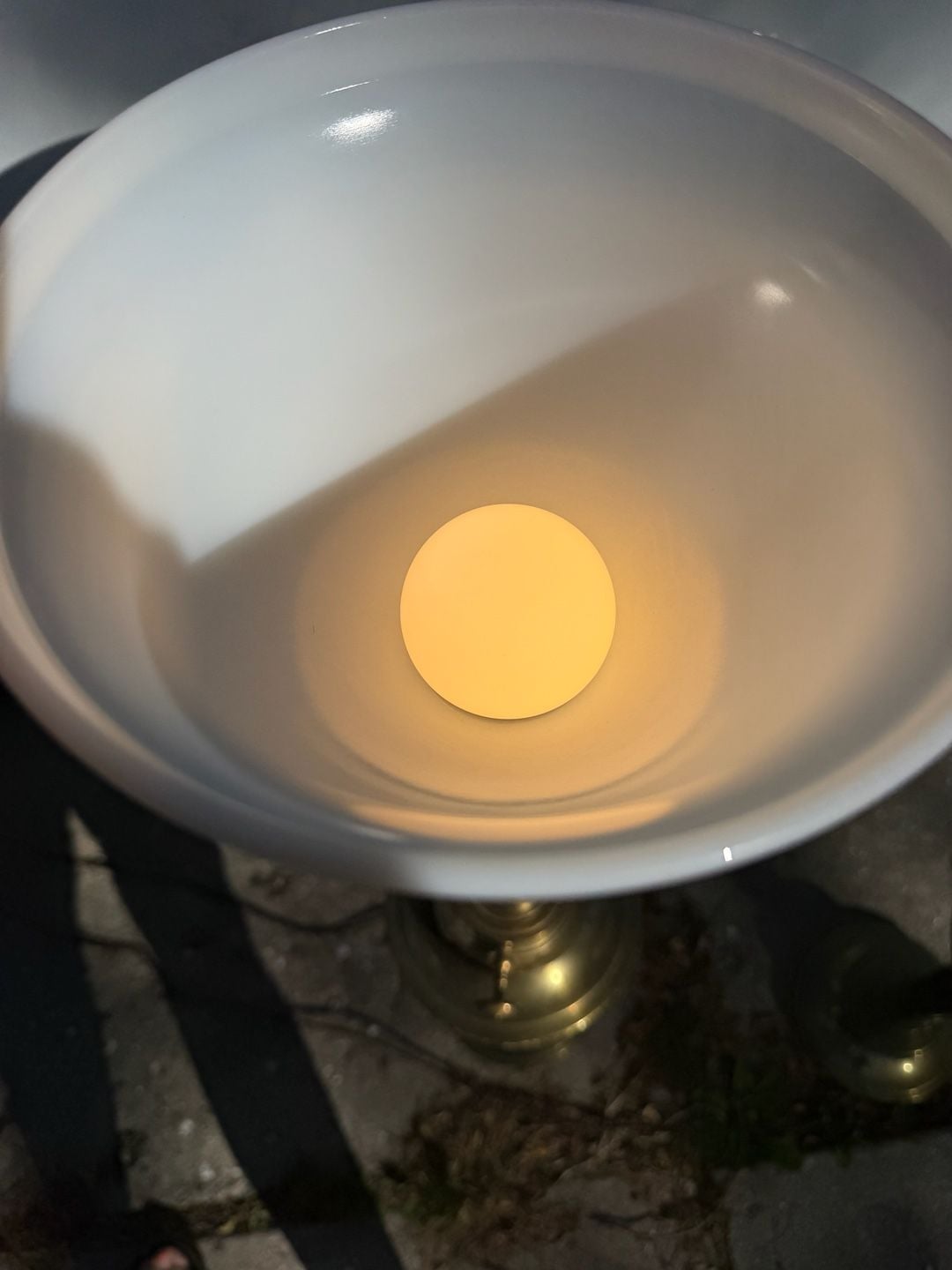 Rembrandt Brass Torchiere Table Lamp Milk Glass Pair 16