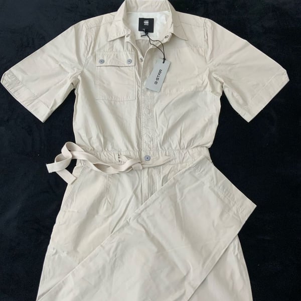 G-Star RAW Off-White Khaki Utility Army Jumpsuit Boilersuit Cargo, size XS
