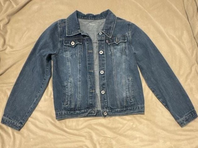 Girl size 7-10 lot of 6 items. Levi jacket, CK dress 2