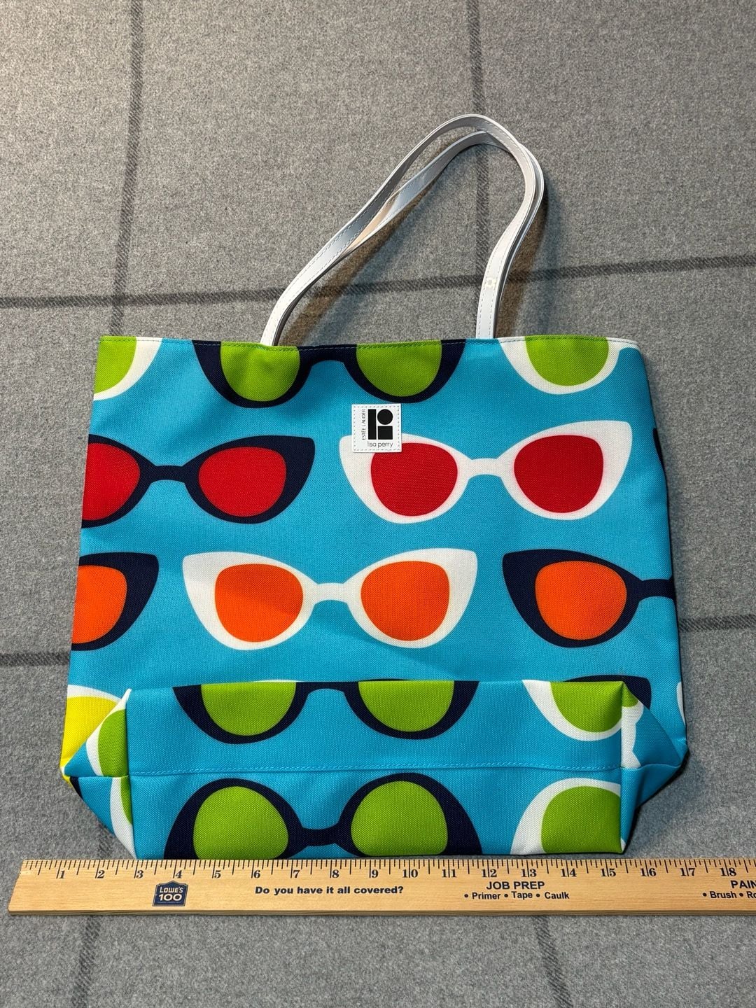 Estee Lauder Lisa Perry Sunglasses Tote Beach Bag Blue 2