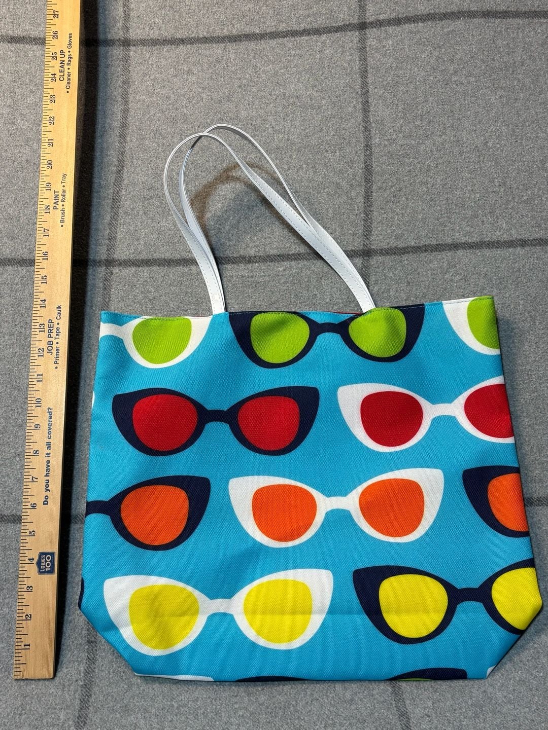 Estee Lauder Lisa Perry Sunglasses Tote Beach Bag Blue 3