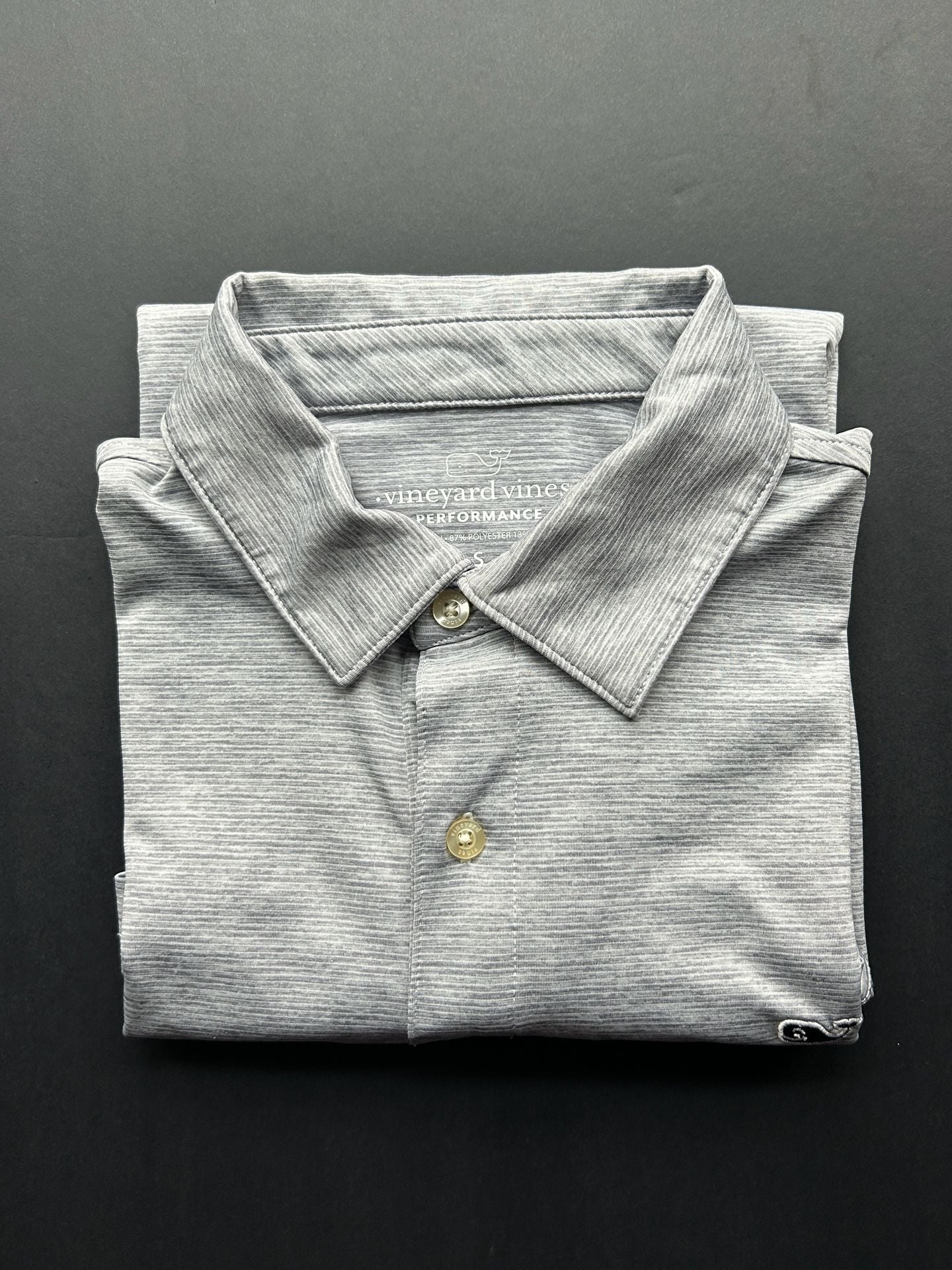 Vineyard Vines Performance Polo Size S Gray Striped 2