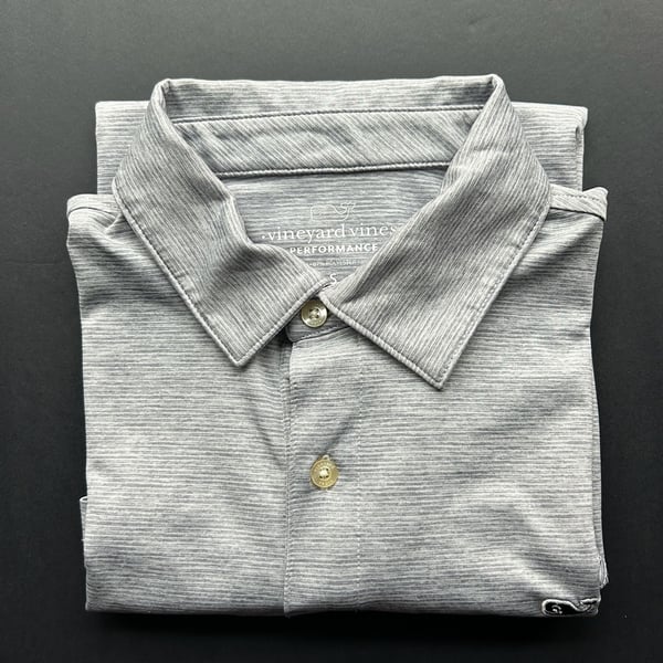 Vineyard Vines Performance Polo Size S Gray Striped