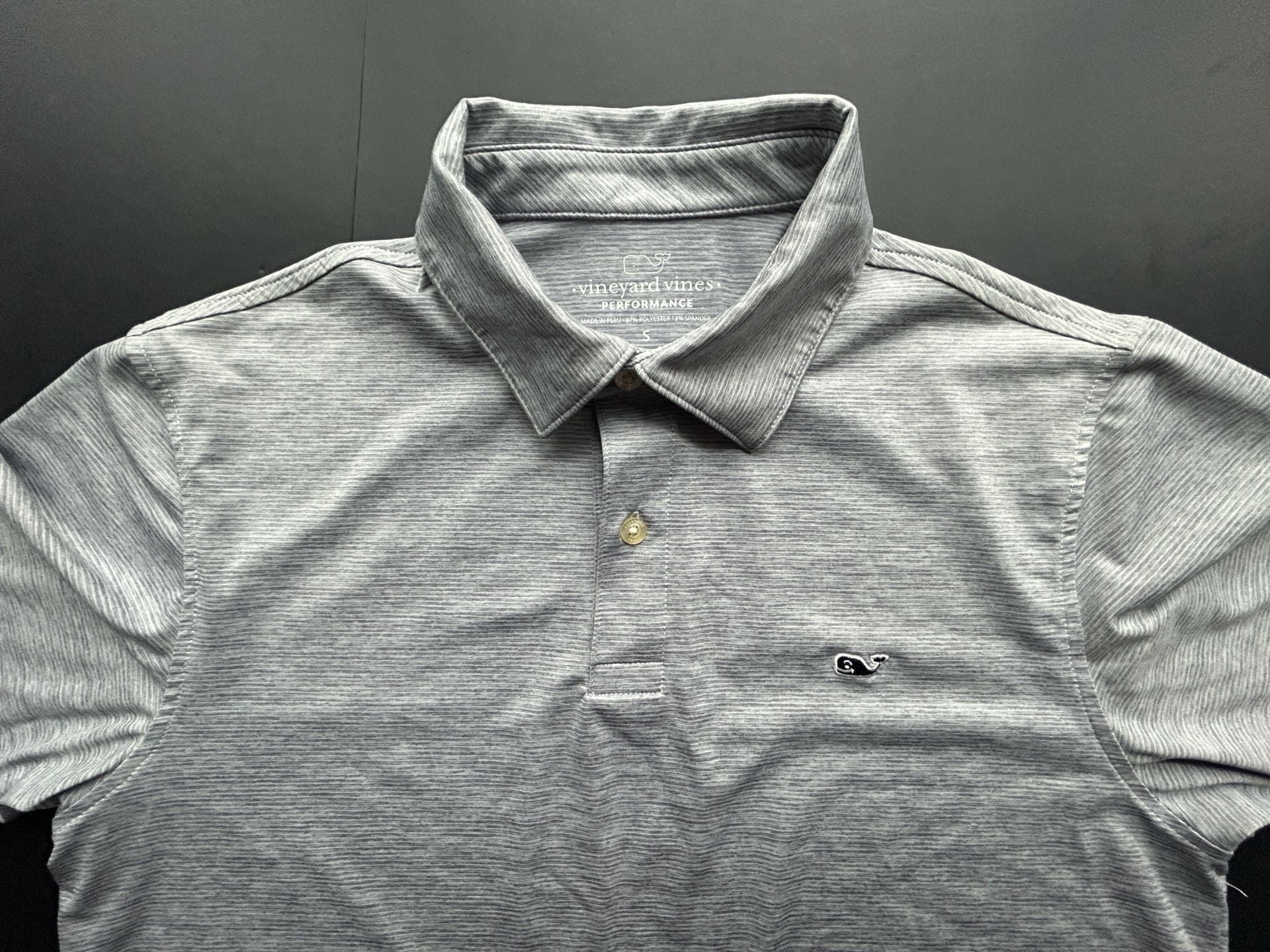 Vineyard Vines Performance Polo Size S Gray Striped 5