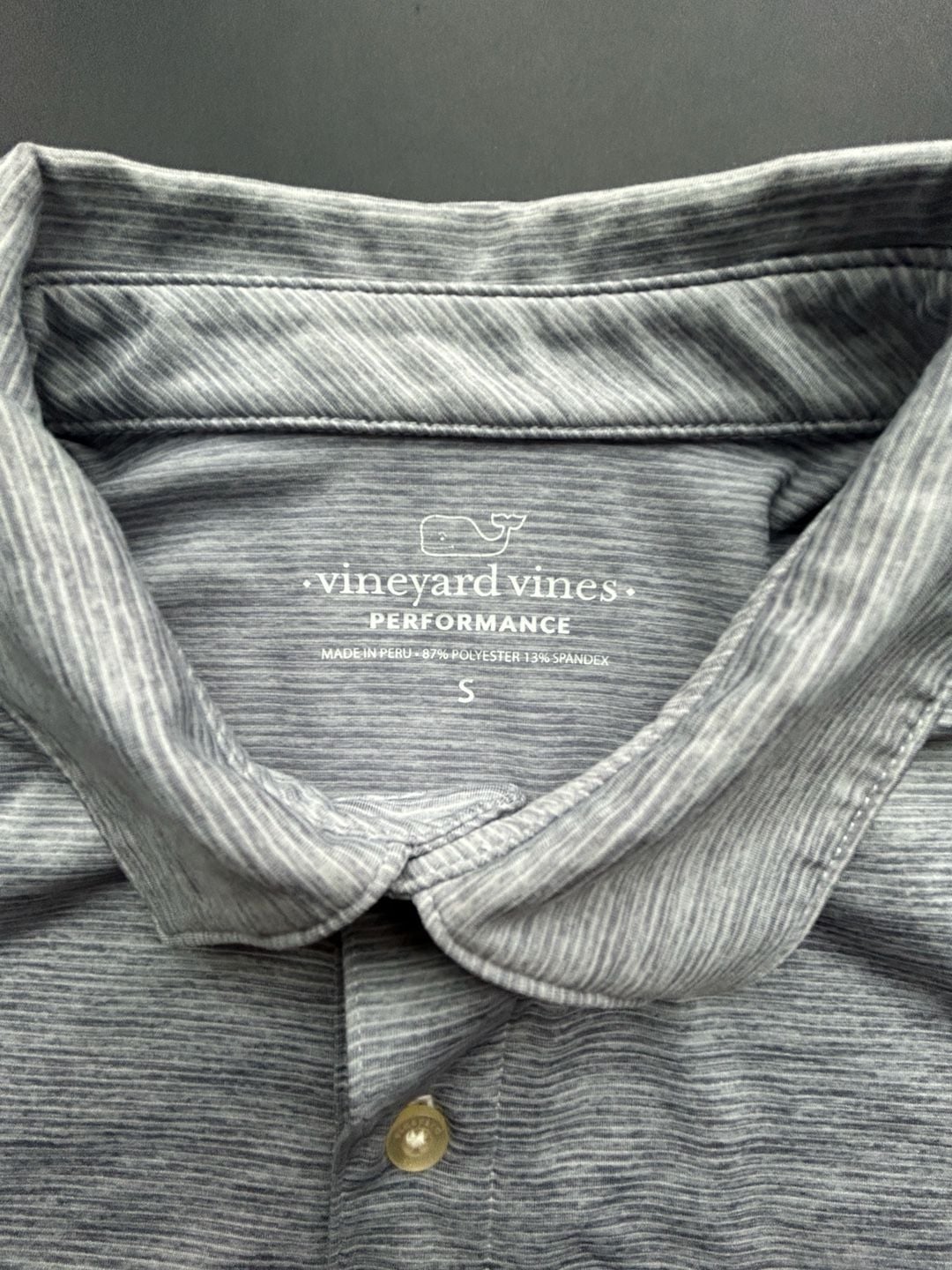 Vineyard Vines Performance Polo Size S Gray Striped 8