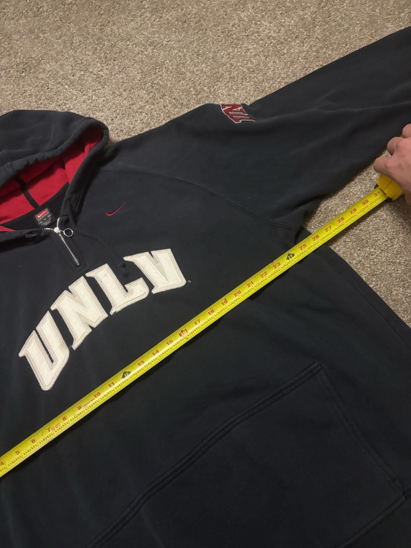 Early 2000s Nike Team High Quality UNLV Quarter Zip Hoodie Size XL Black College Apparel 4
