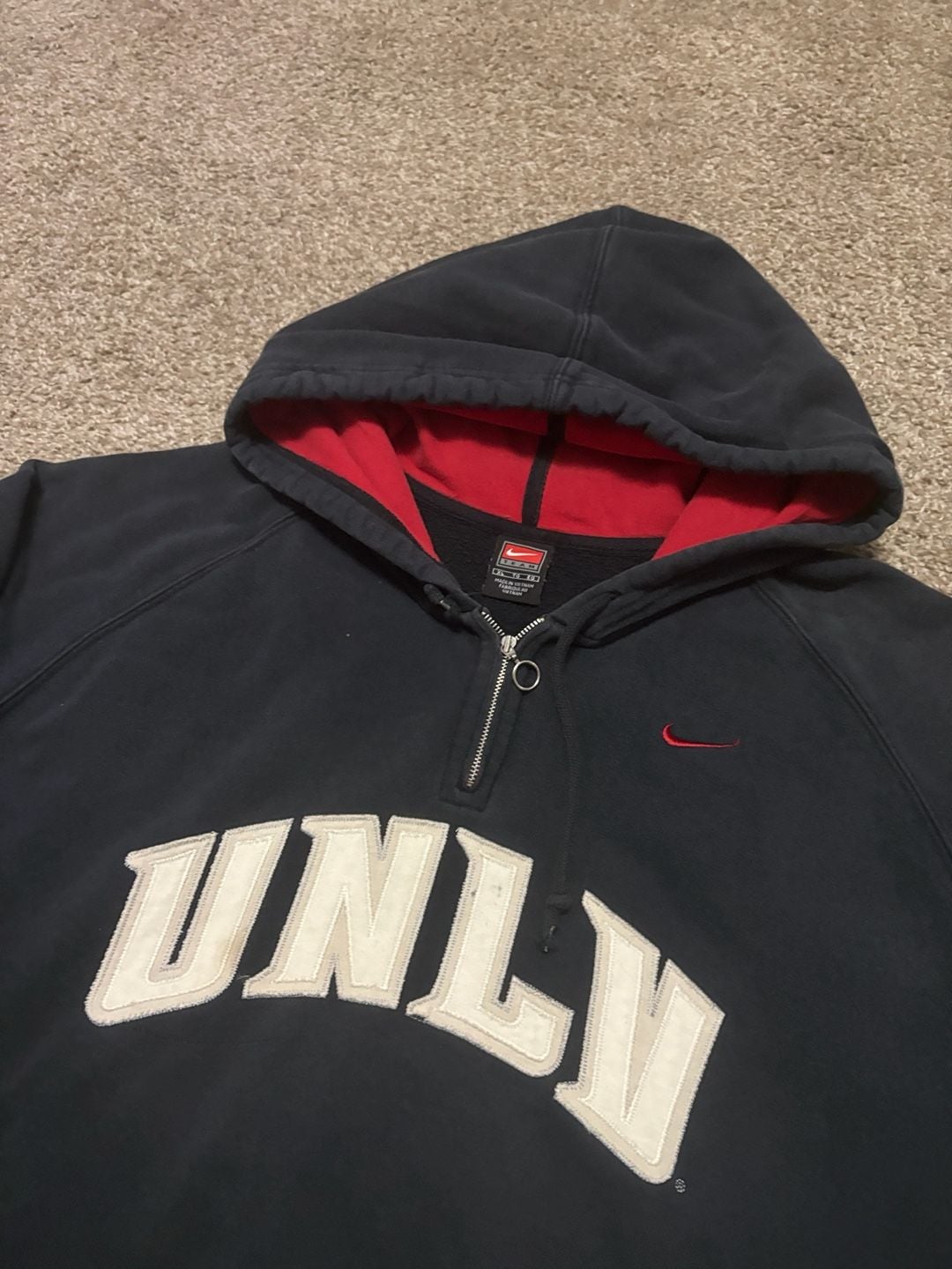 Early 2000s Nike Team High Quality UNLV Quarter Zip Hoodie Size XL Black College Apparel 5