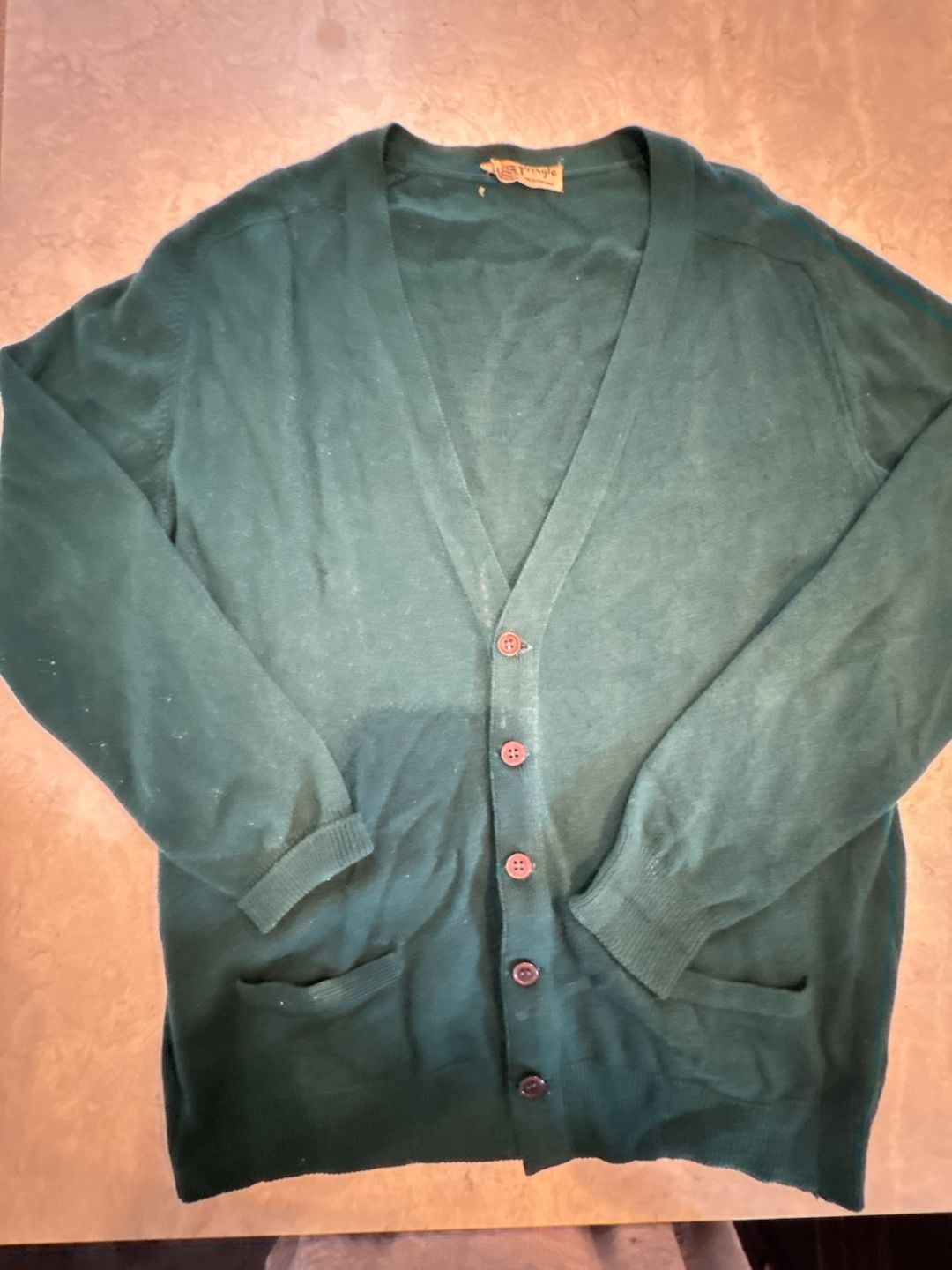 Pringle Cardigan Sweater Green Wool Made In Scotland pure cashmere L 2
