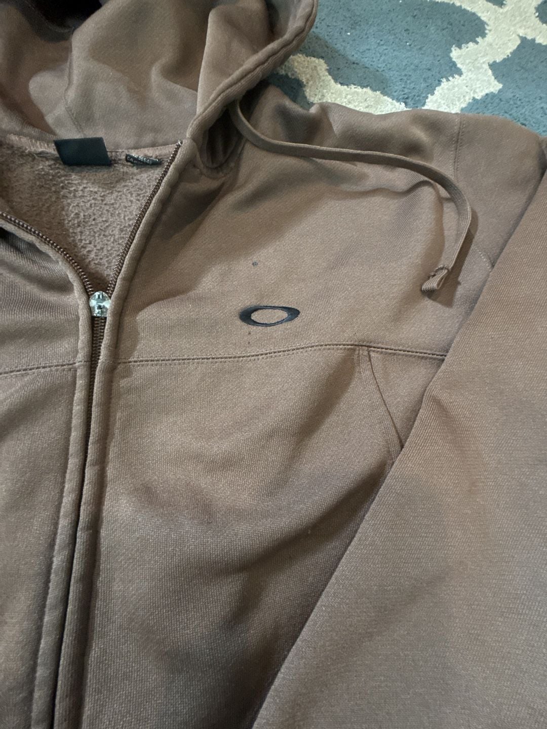 Oakley Full Zip Hoodie Size L Brown Technical Fleece 4