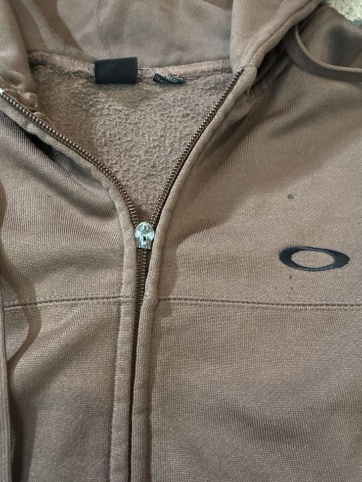Oakley Full Zip Hoodie Size L Brown Technical Fleece 5