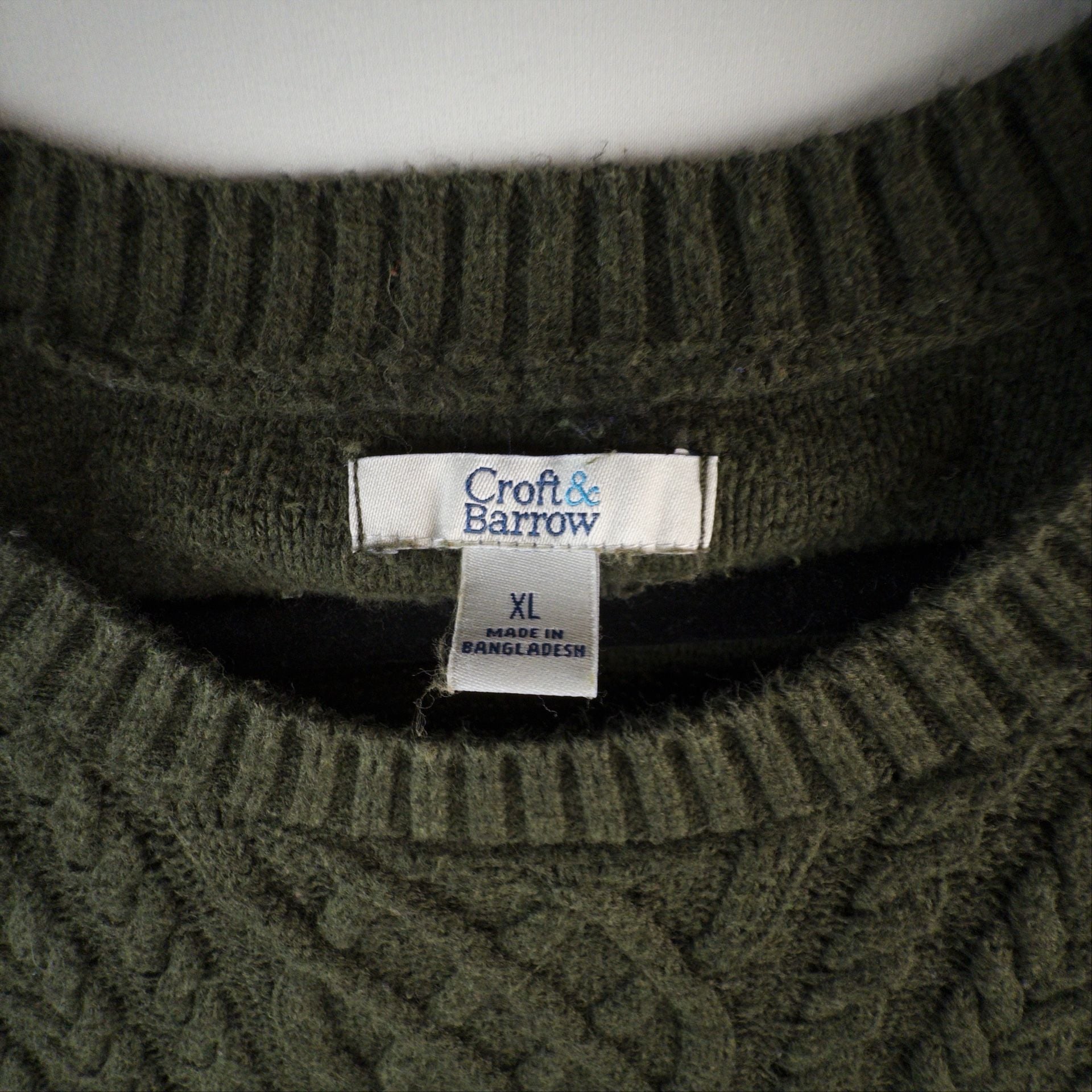 Croft & Barrow Cable Knit Sweater Size XL Green 3