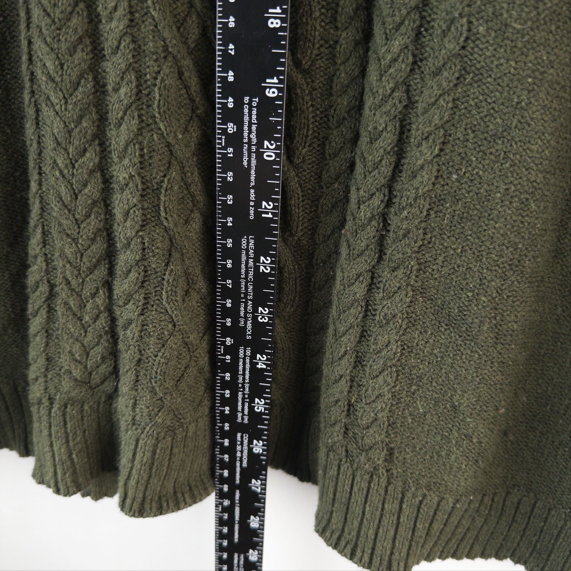 Croft & Barrow Cable Knit Sweater Size XL Green 5