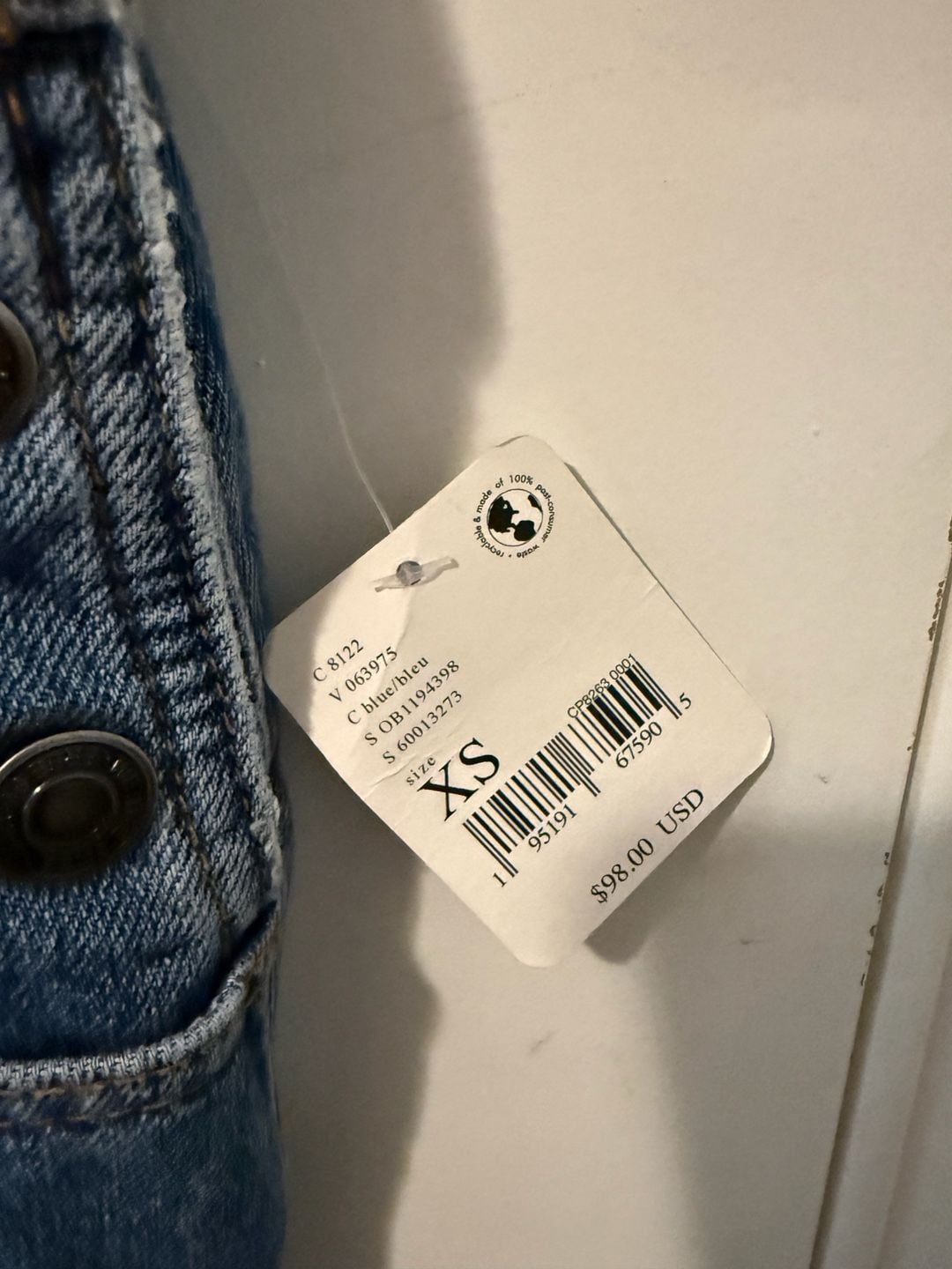 NWT We The Free Denim Shortalls Size XS 4