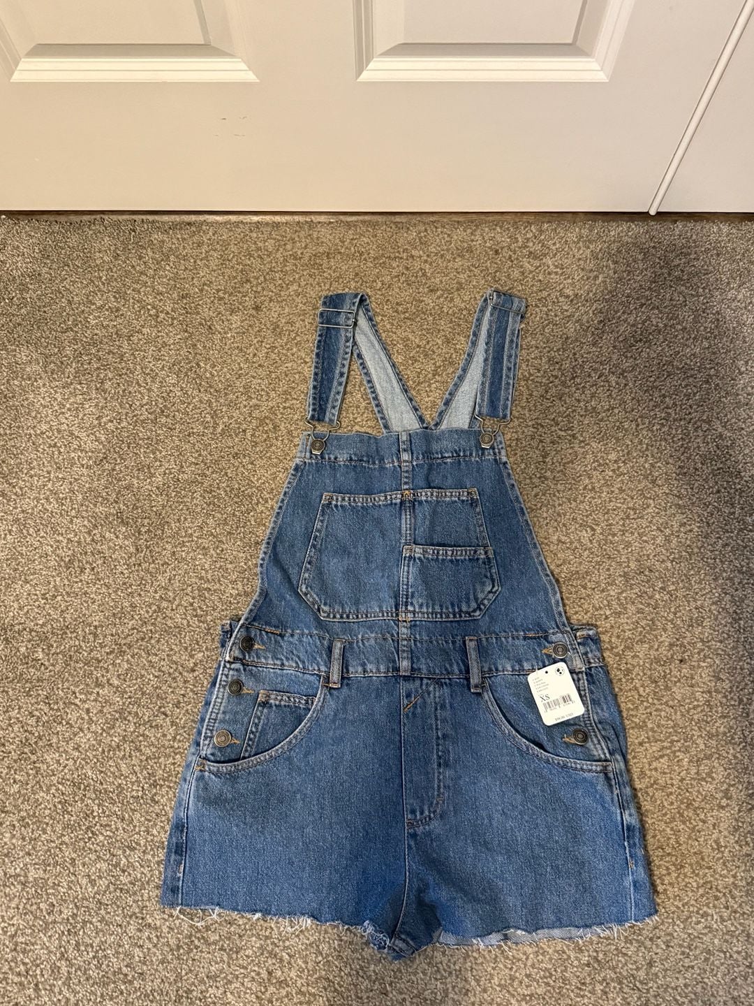NWT We The Free Denim Shortalls Size XS 7