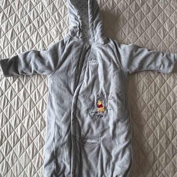 Disney Baby Winnie the Pooh Bunting Snow Suit 6-9 Months Gray