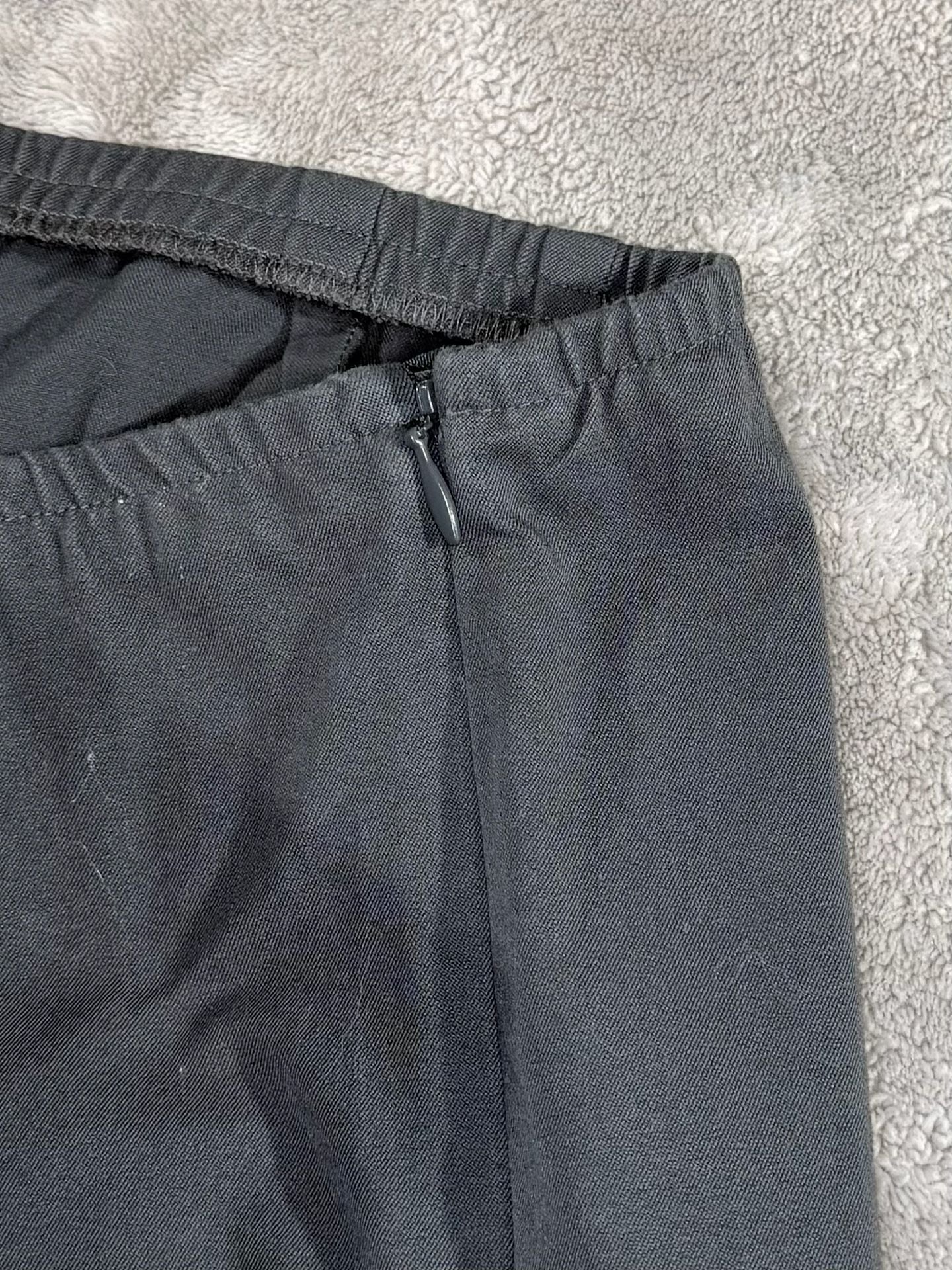 Eileen Fisher Stretch Pants Size M Gray Side Zip Ankle Slit Tapered Casual 3