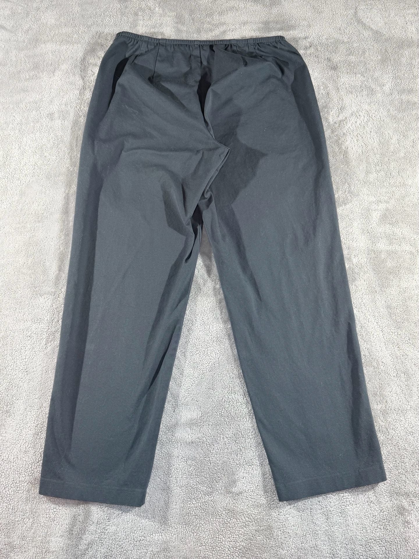 Eileen Fisher Stretch Pants Size M Gray Side Zip Ankle Slit Tapered Casual 5