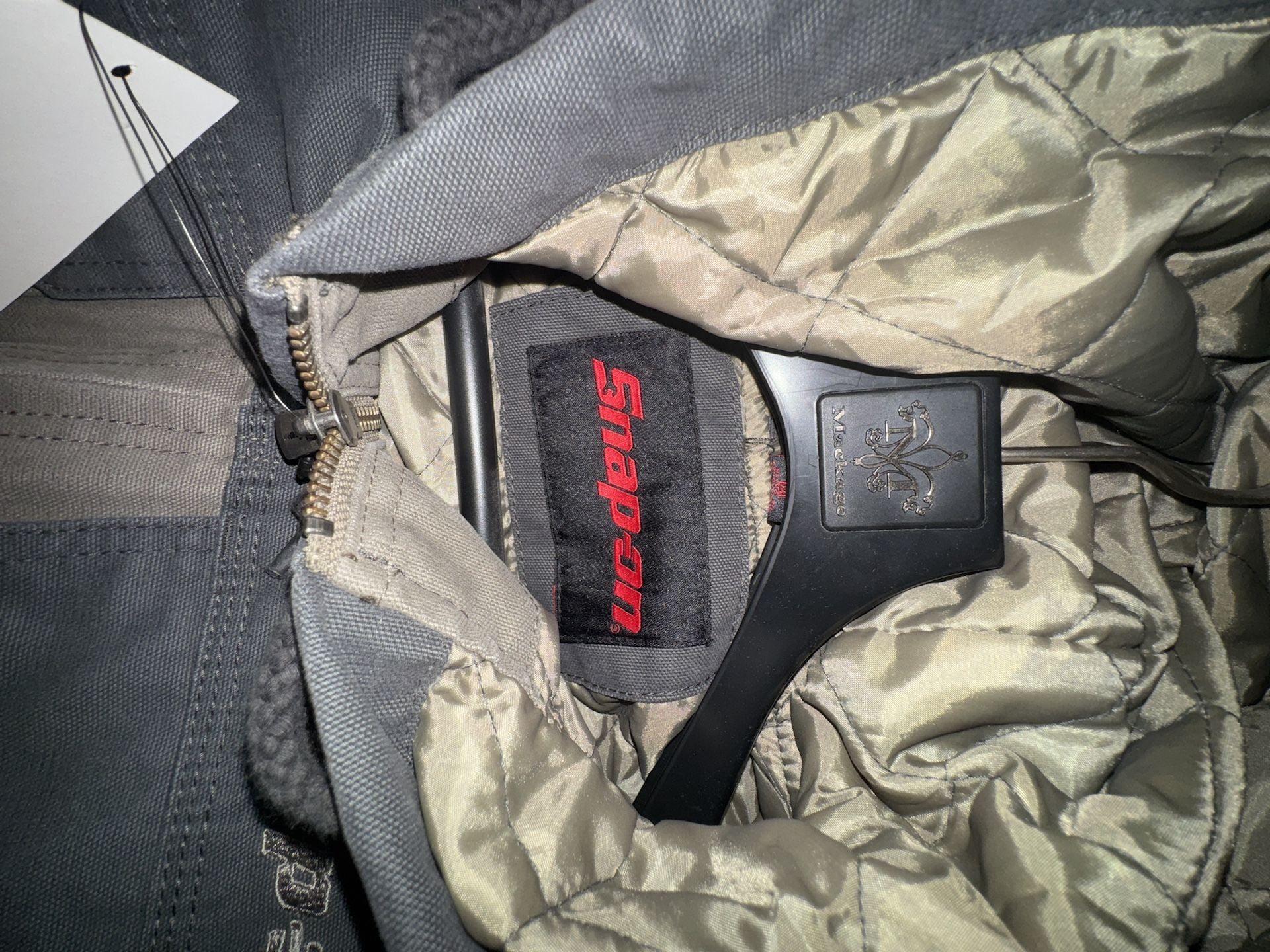 Snap-on Insulated Zip-Up Hooded Jacket Size XL Tan Grey 4