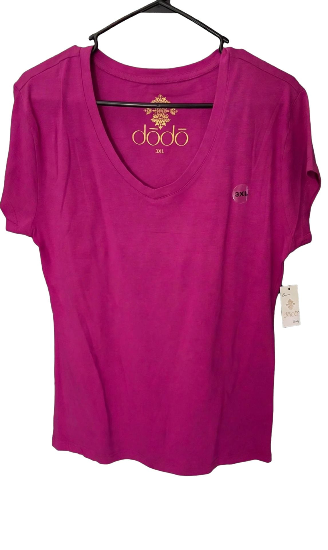 Dodo Comfy Lounge Set 3XL Magenta V-Neck Tee and Pants NWT 1