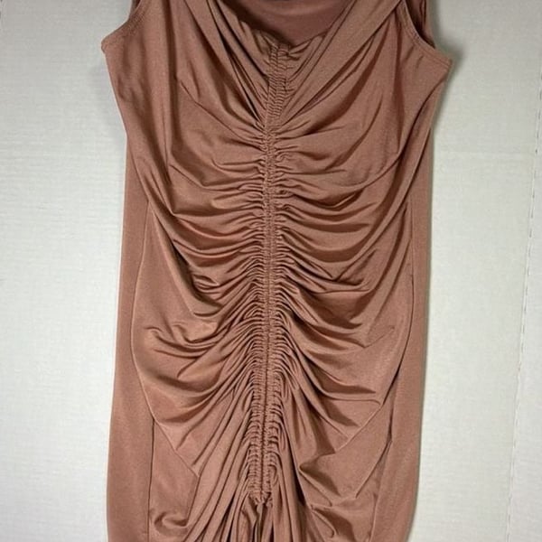 Fashion Nova Ruched Mini Dress Pink Champagne
