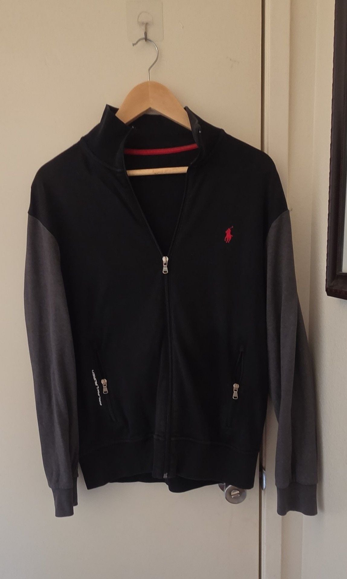 Polo Ralph Lauren Track Jacket Size M Black Gray Full Zip Performance 2