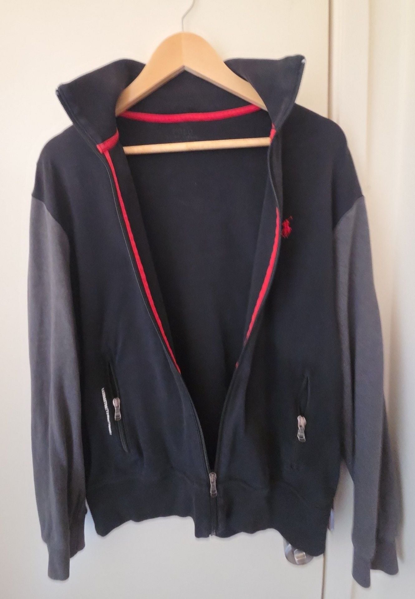 Polo Ralph Lauren Track Jacket Size M Black Gray Full Zip Performance 6