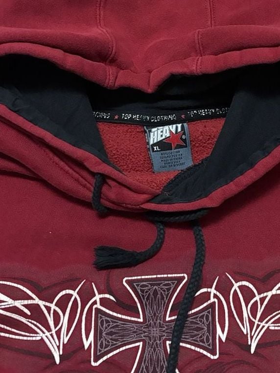 Early 2000s Insane Y2K Top Heavy Graphic Vintage Y2K Tribal Top Heavy Hoodie - L, 5