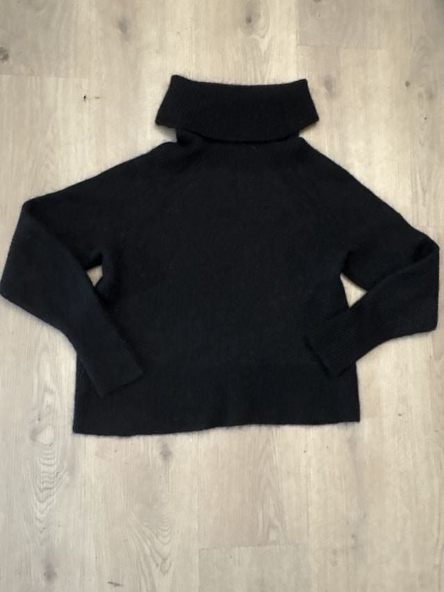Quince Turtleneck Sweater Size XS Small Black Baby Alpaca Wool Blend 4