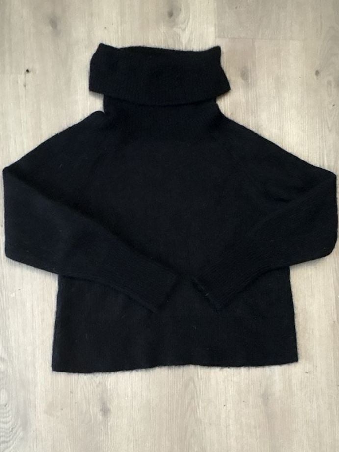 Quince Turtleneck Sweater Size XS Small Black Baby Alpaca Wool Blend 3