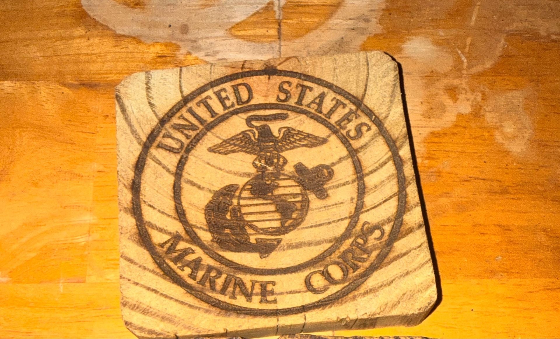 Custom Wood Drink Coaster This Guy Needs A Beer Marine Corps 2