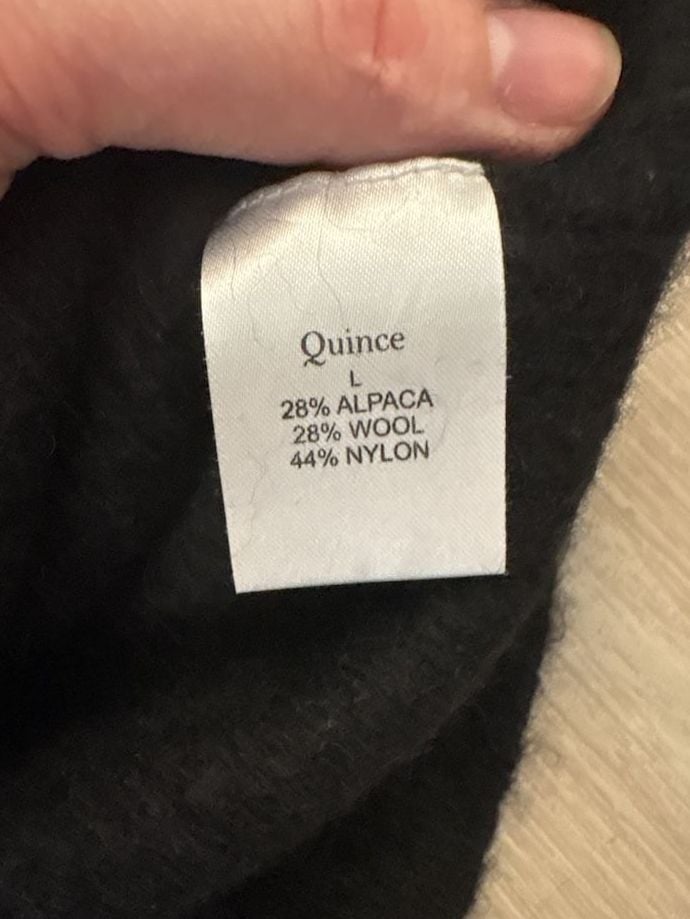 Quince Turtleneck Sweater Size XS Small Black Baby Alpaca Wool Blend 6