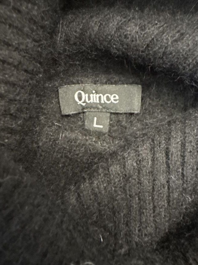 Quince Turtleneck Sweater Size XS Small Black Baby Alpaca Wool Blend 5
