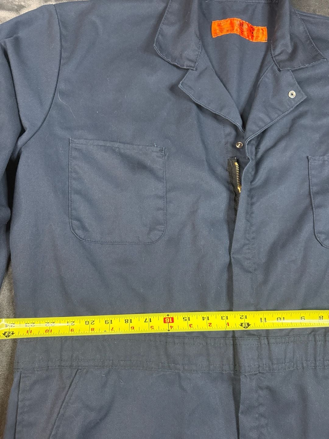 Red Kap Twill Action Coverall Size 50 RG Navy Blue Work Jumpsuit#143 3