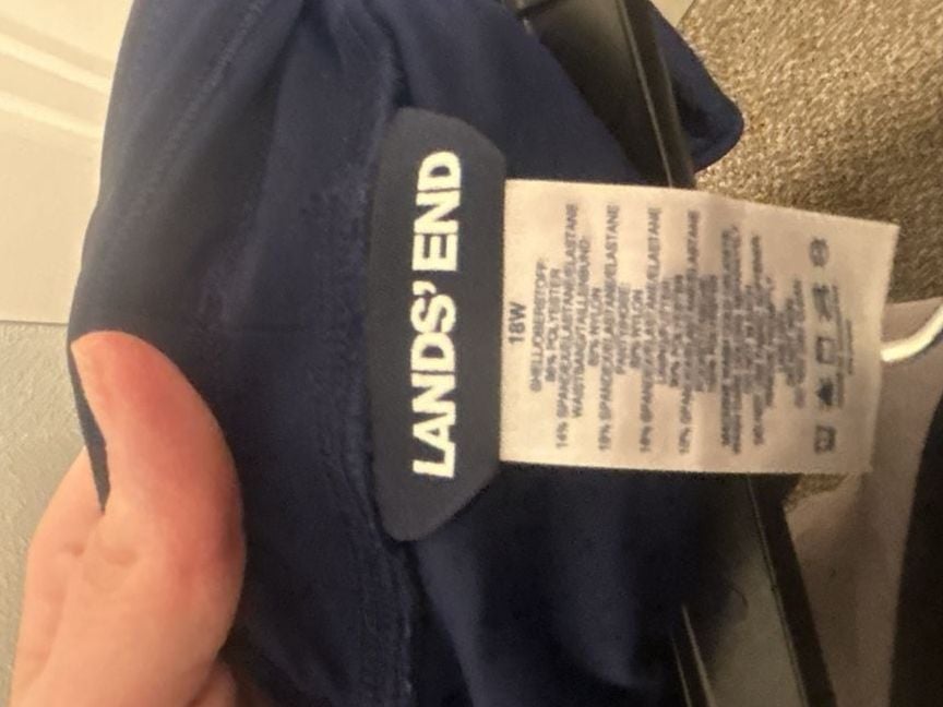 Lands' End Athletic Shorts Size 18W Navy Blue Workout Activewear 6