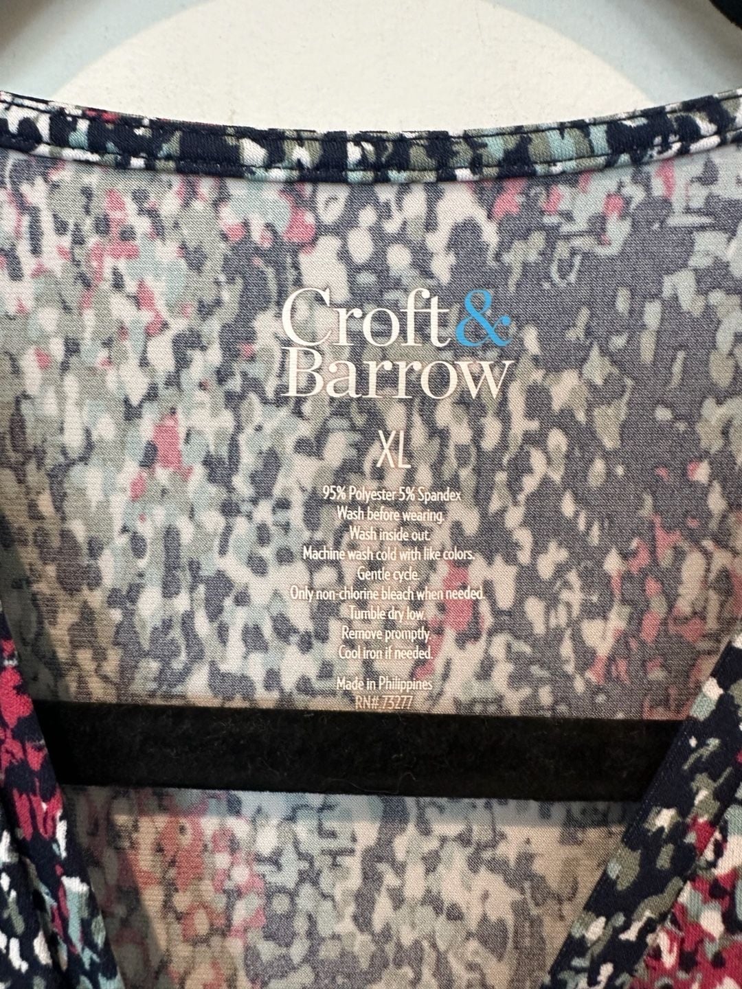 Croft & Barrow V-Neck Sleeveless Blouse Size XL Multicolor Speckled 3