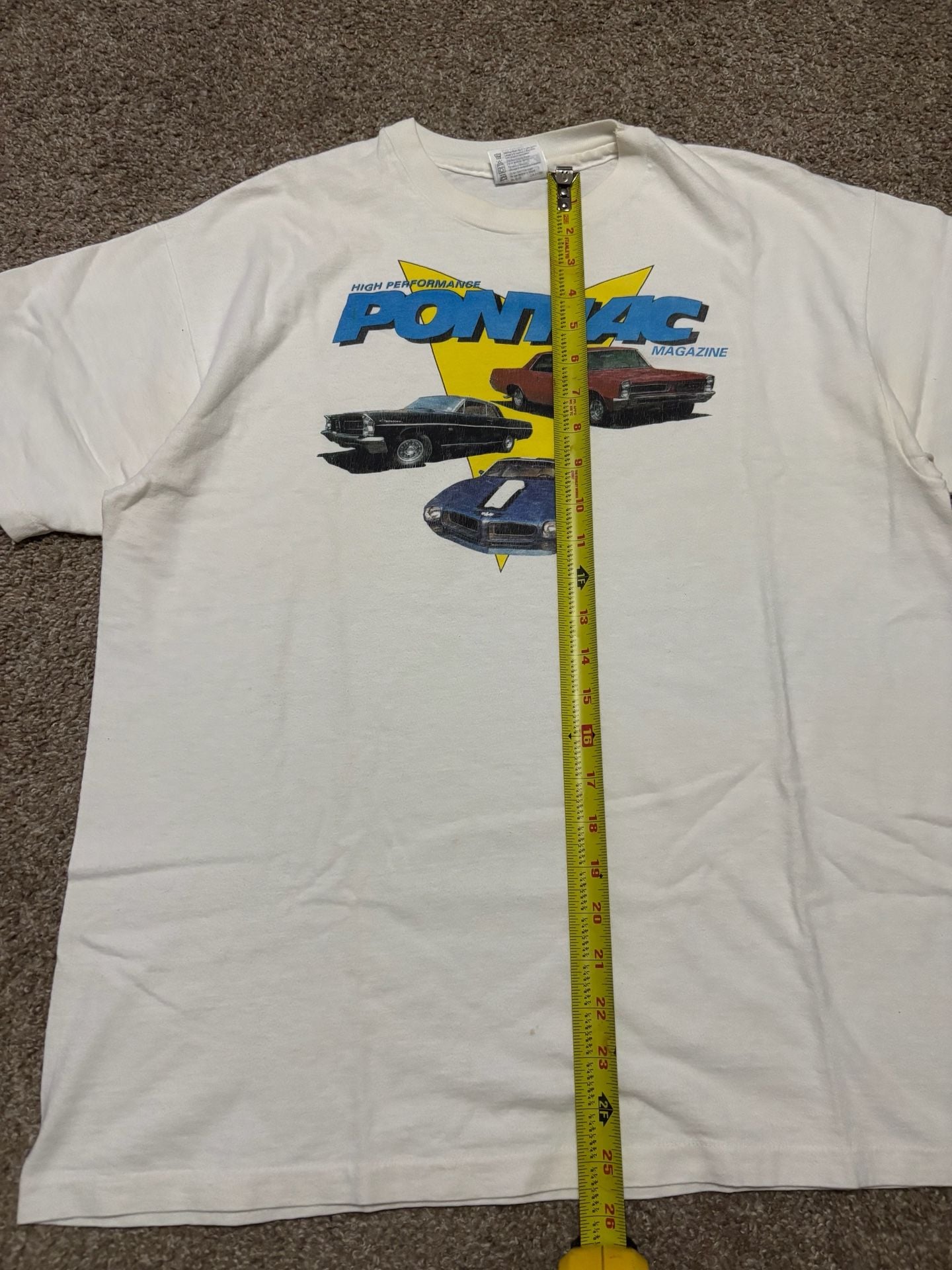 1980s 1990s Car Hanes Pontiac High Performance Magazine T-Shirt Size L White Muscle Car Vtg 3
