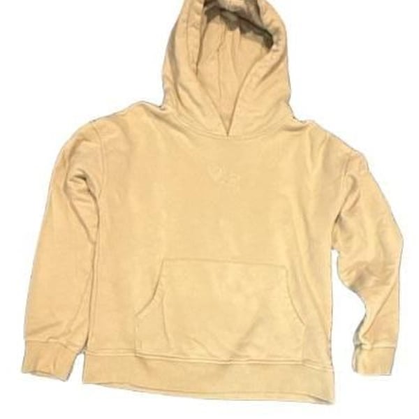 American Eagle Outfitters Embroidered Wolf Hoodie Tan Heavyweight