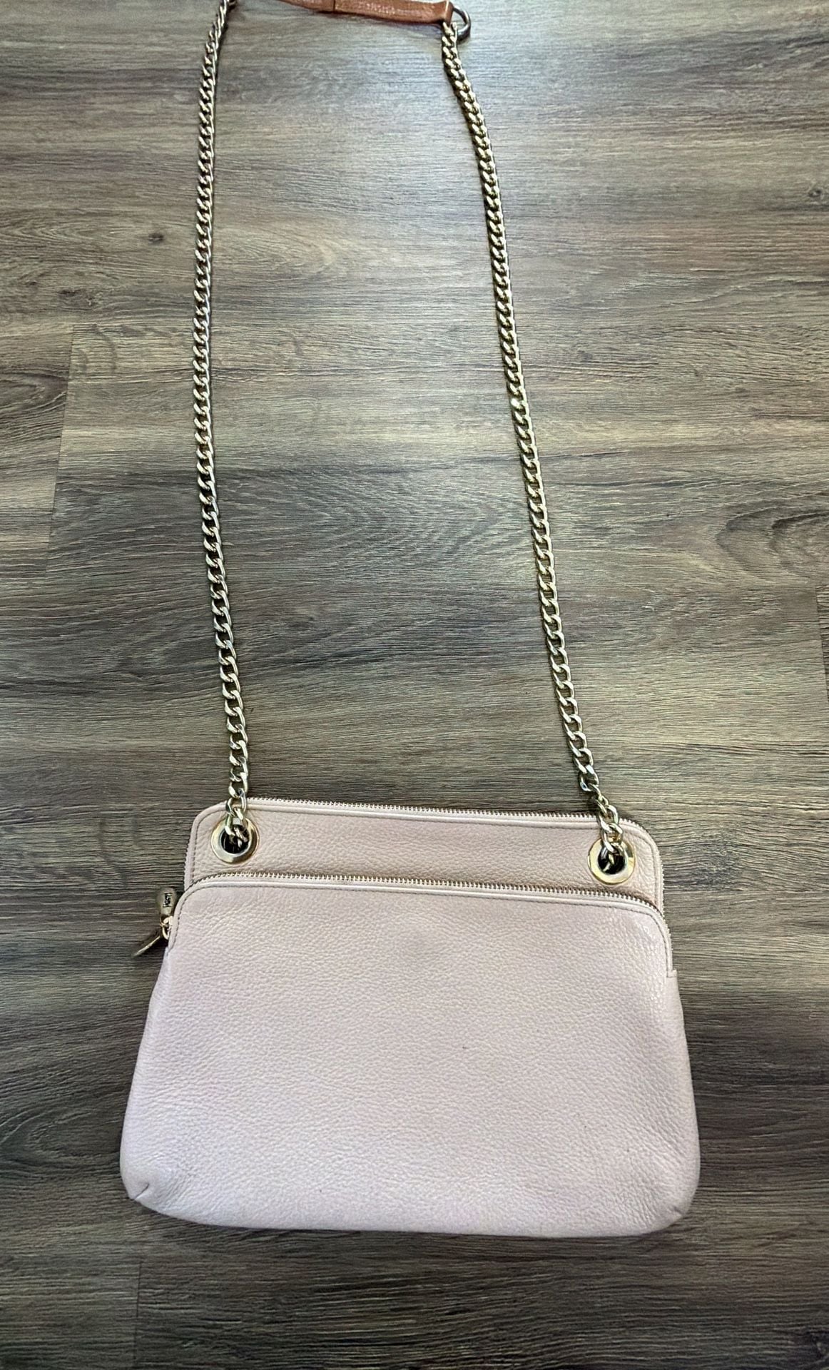 Valentina Pink Leather Chain Crossbody Shoulder Bag 3