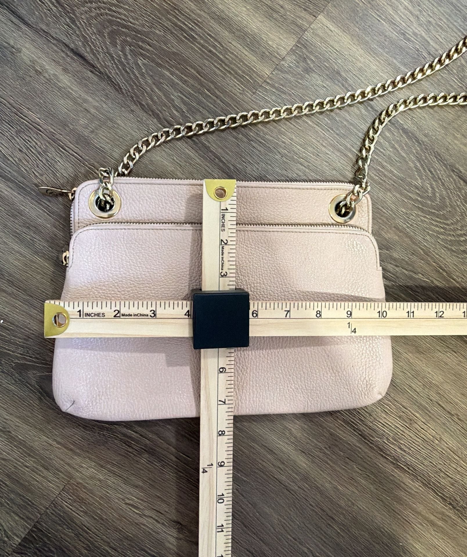 Valentina Pink Leather Chain Crossbody Shoulder Bag 8