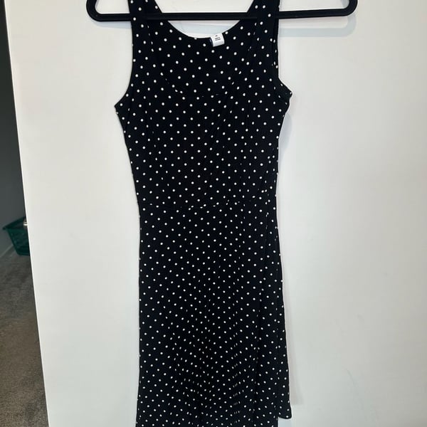 Old Navy Polka Dot Dress Size XS Black White Sleeveless Mini