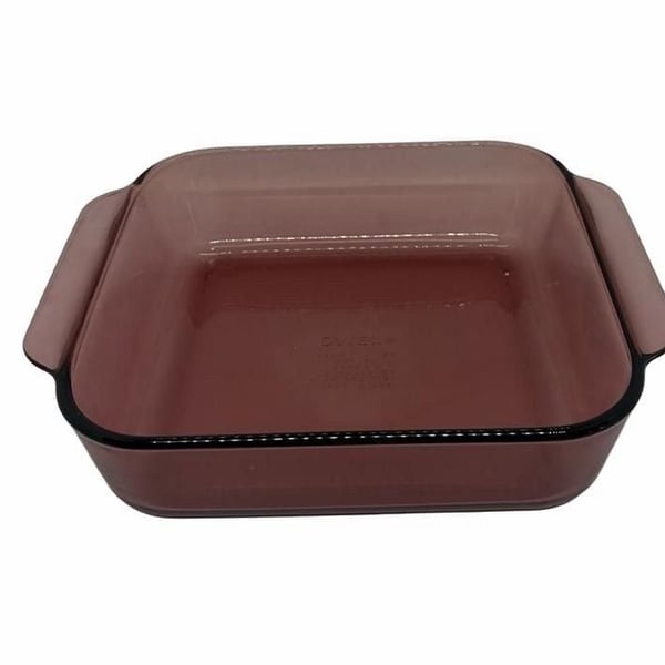 Pyrex Cranberry Square Baking Dish 222-R 8x8x2 Pink Glass 2QT 2L