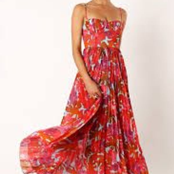 Petal & Pup Achanti Pleated Maxi Dress Pink Azalea