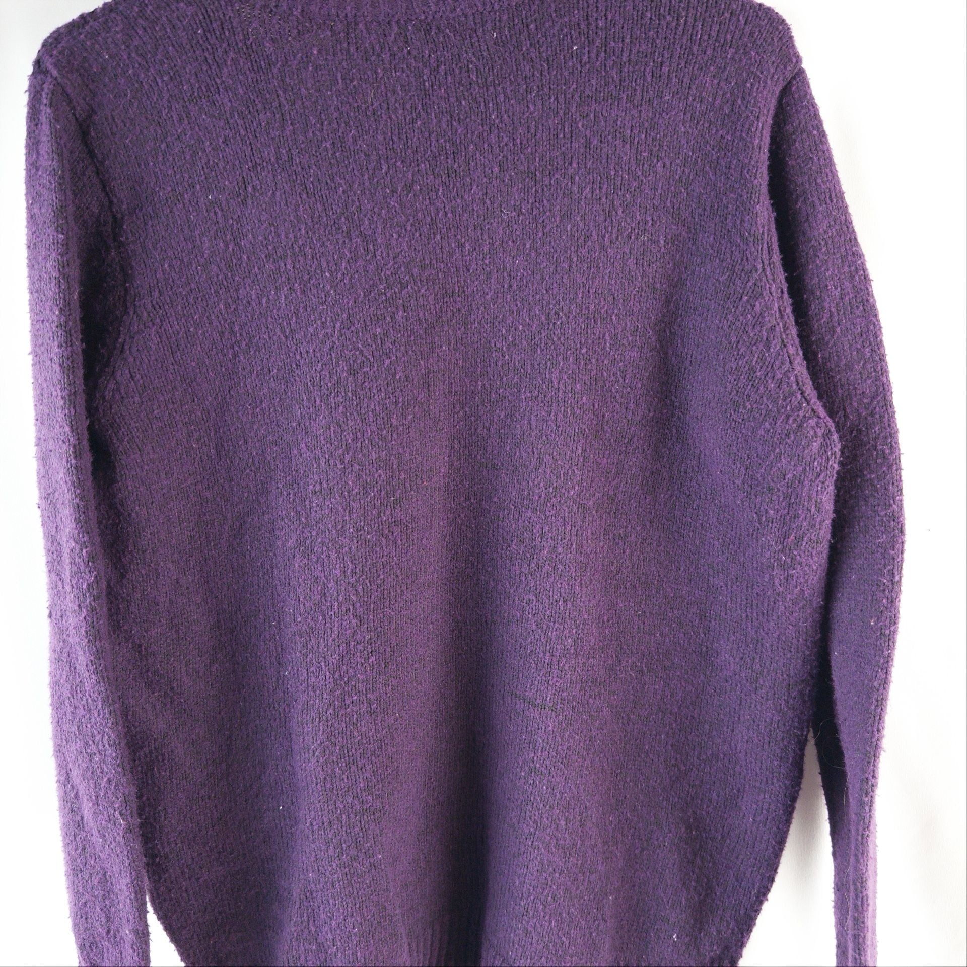 Croft & Barrow Sweater Size XL Purple Cable Knit Long Sleeve Crewneck 6