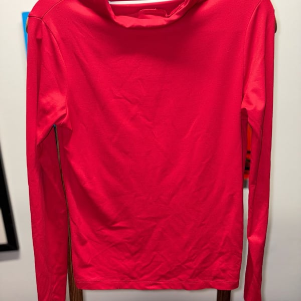 Calvin Klein Jeans Mock Neck Size S Red Long Sleeve Top