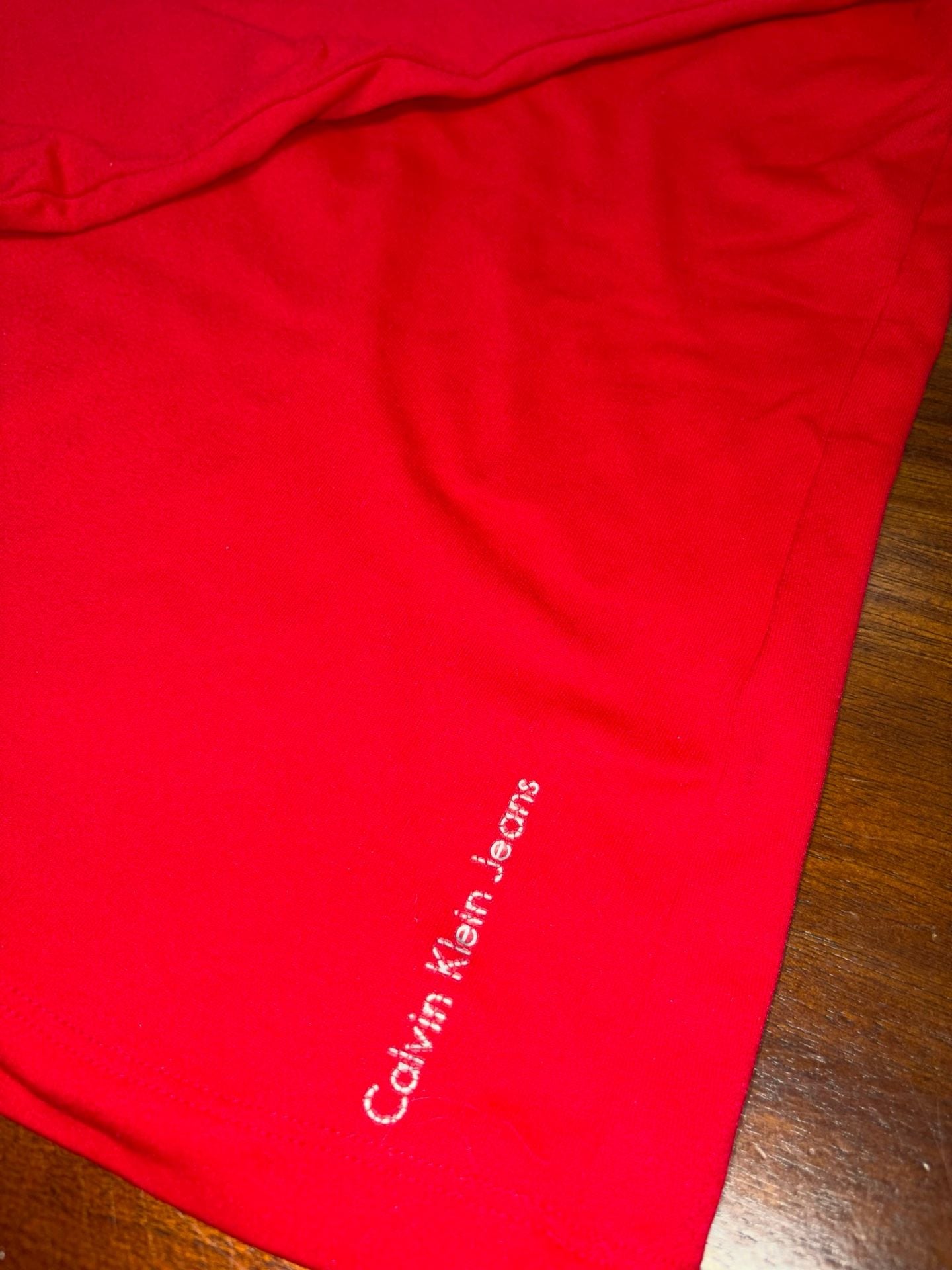 Calvin Klein Jeans Mock Neck Size S Red Long Sleeve Top 7