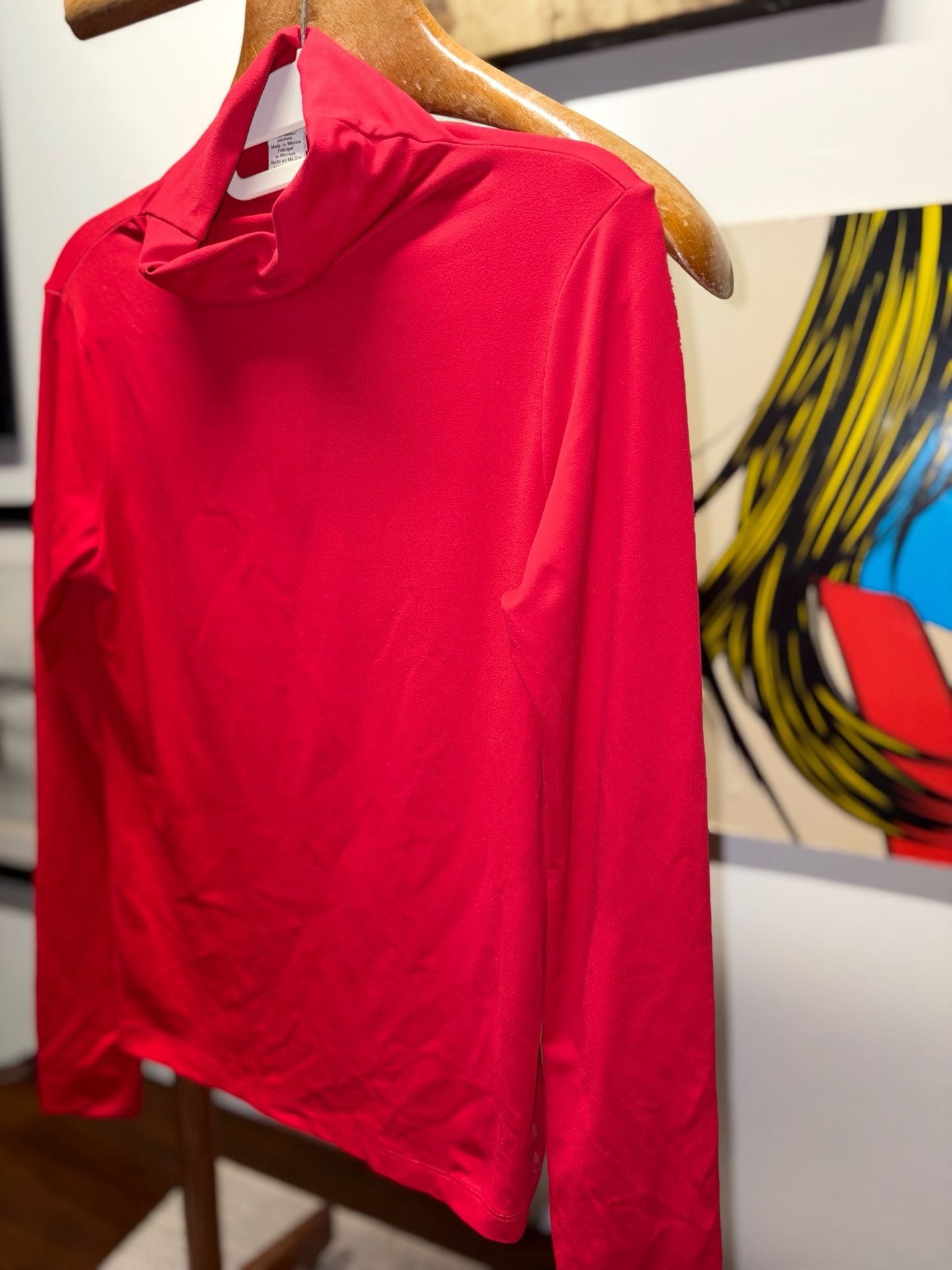 Calvin Klein Jeans Mock Neck Size S Red Long Sleeve Top 8